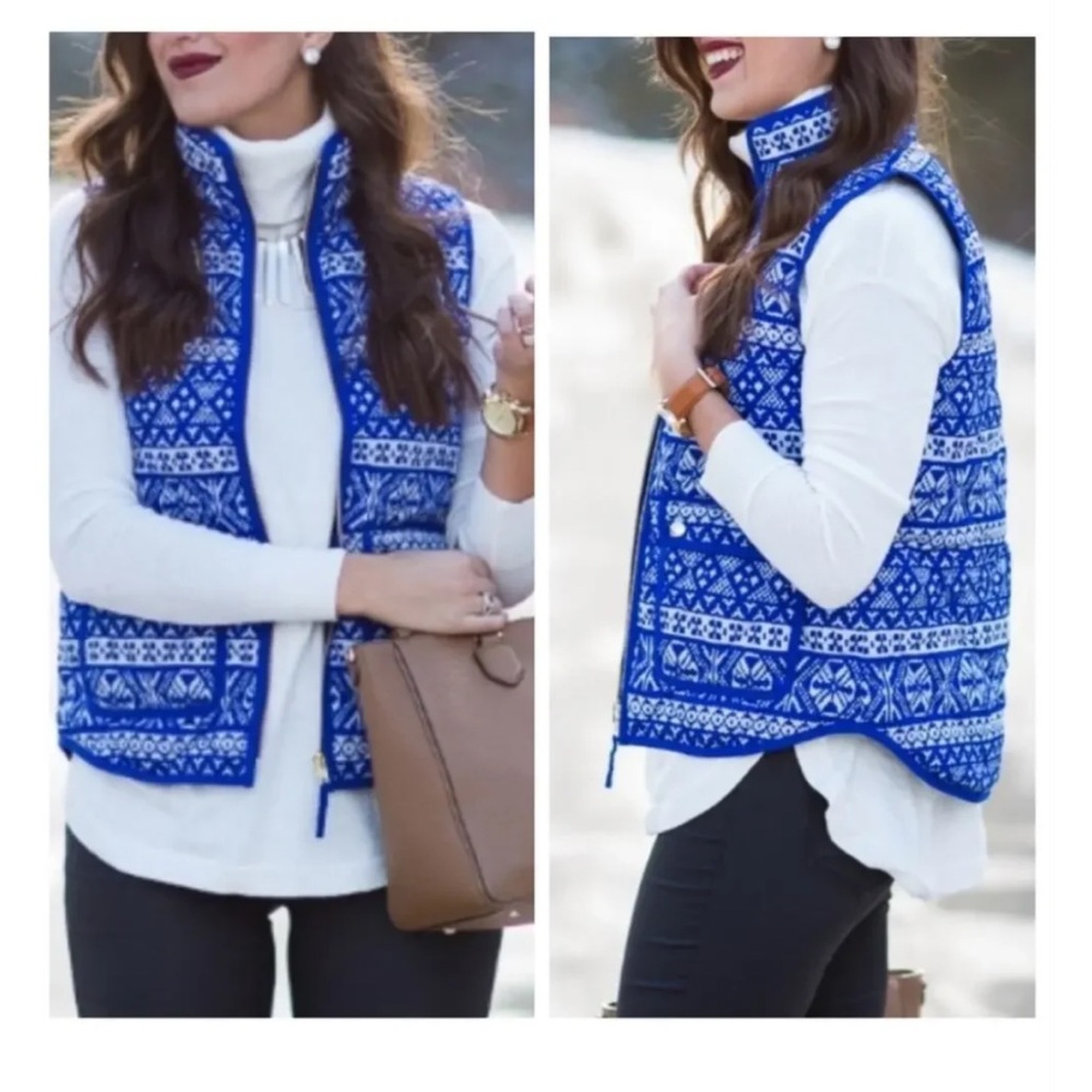 J.Crew Fair Isle Excursion Quilted Puffer Vest